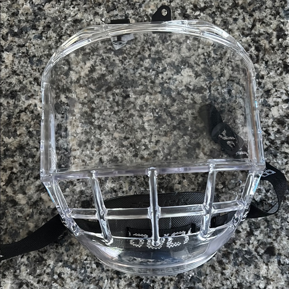 Bauer Clear Hockey Helmet Visor with Black Strap